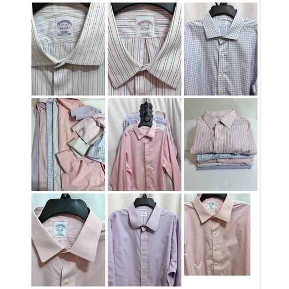 LOT OF 5 Brooks Brothers Button Long Sleeve Dress Shirt Sz 17-17 1/2 34/35 #14 - Picture 1 of 16